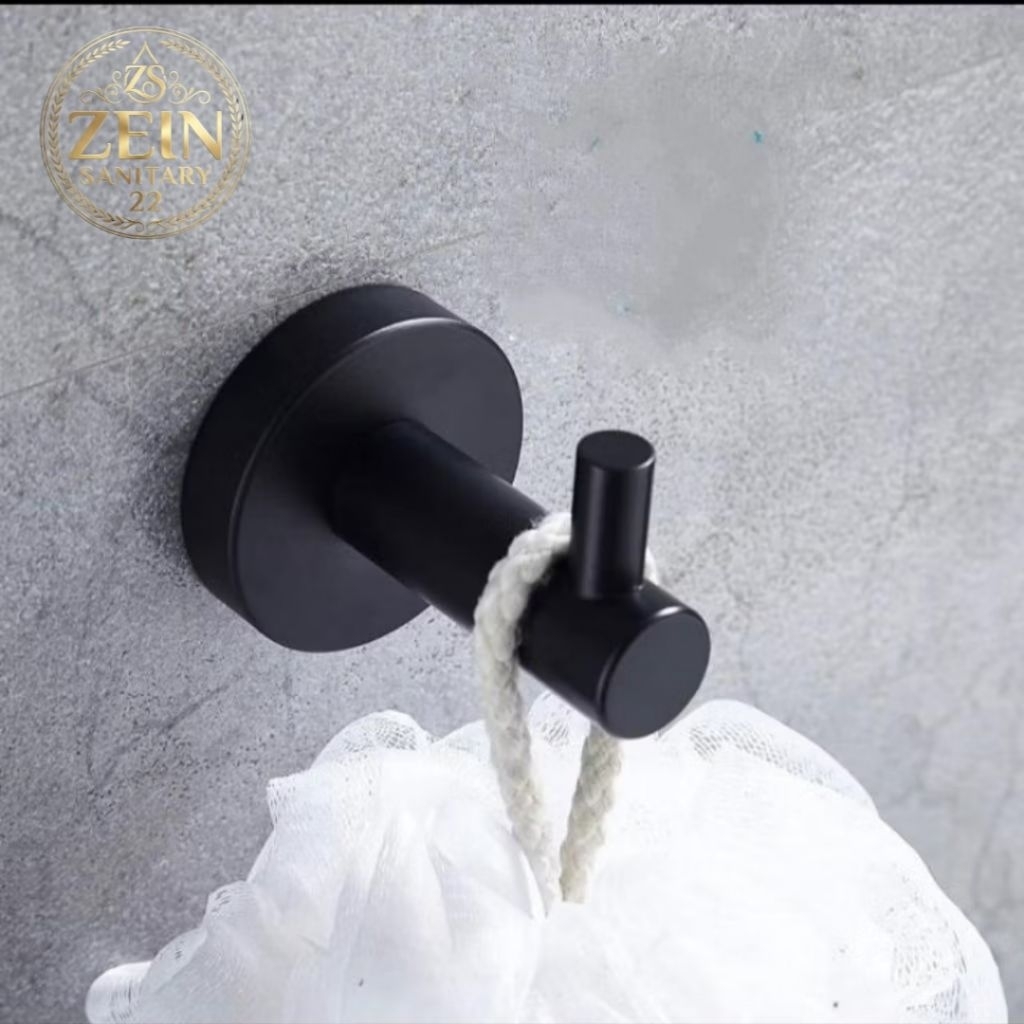 Single Hook Stainless Hitam / Cantolan Baju /Gantungan Baju Single