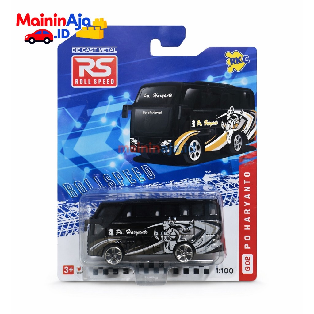 Roll Speed Diecast Bus PO Haryanto 1:100