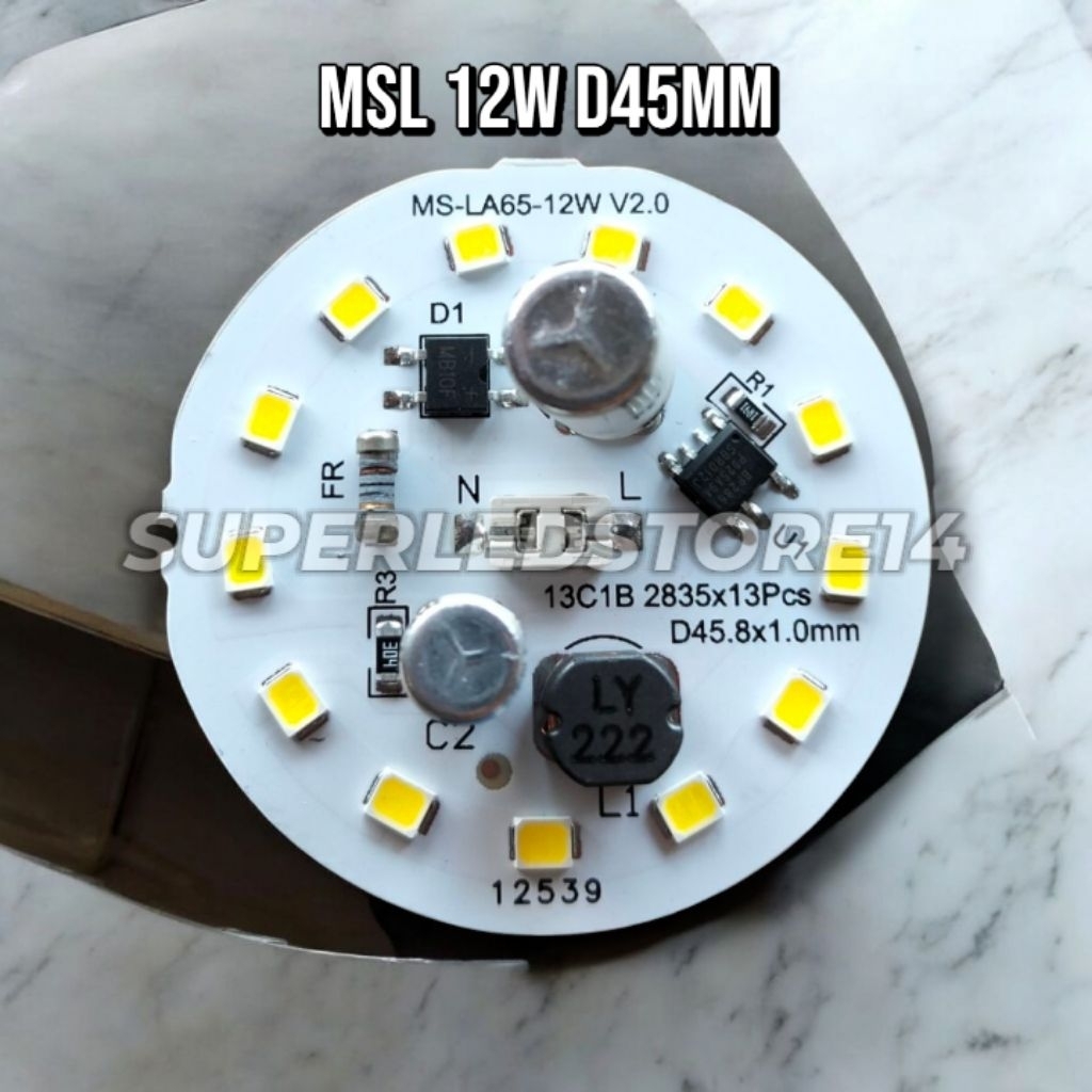 PCB LAMPU LED AC 12W 45MM HARGA SATUAN