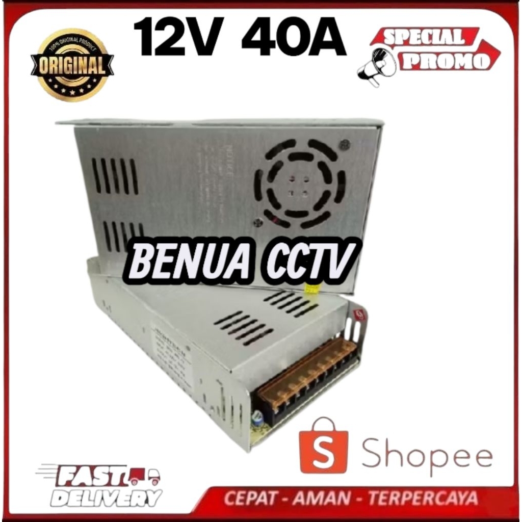 Power Supply Travo 12 Volt 40 Ampere PSU 12V 40A Murni Power Supply 40A 12V