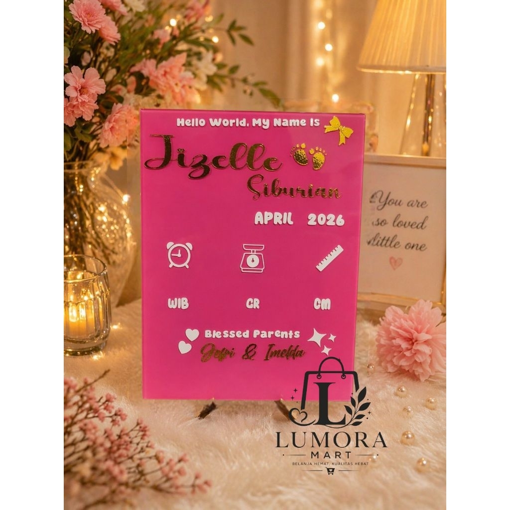 Hospital Board / Papan nama bayi akrilik custom