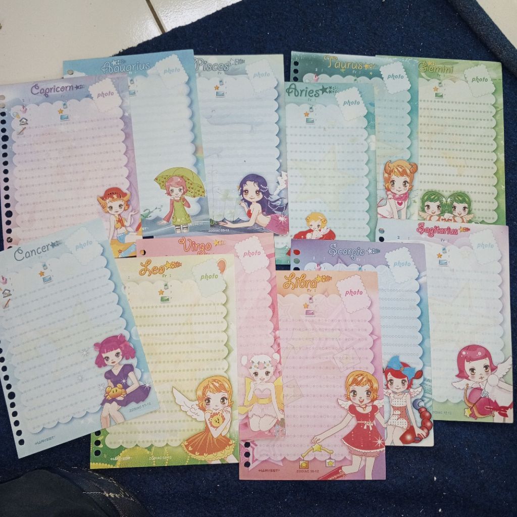 HARGA PERLEMBAR KERTAS - MINIMAL ORDER 5 LEMBAR ZODIAC HARVEST KERTAS BINDER A5 FILE 20 RING JADUL R