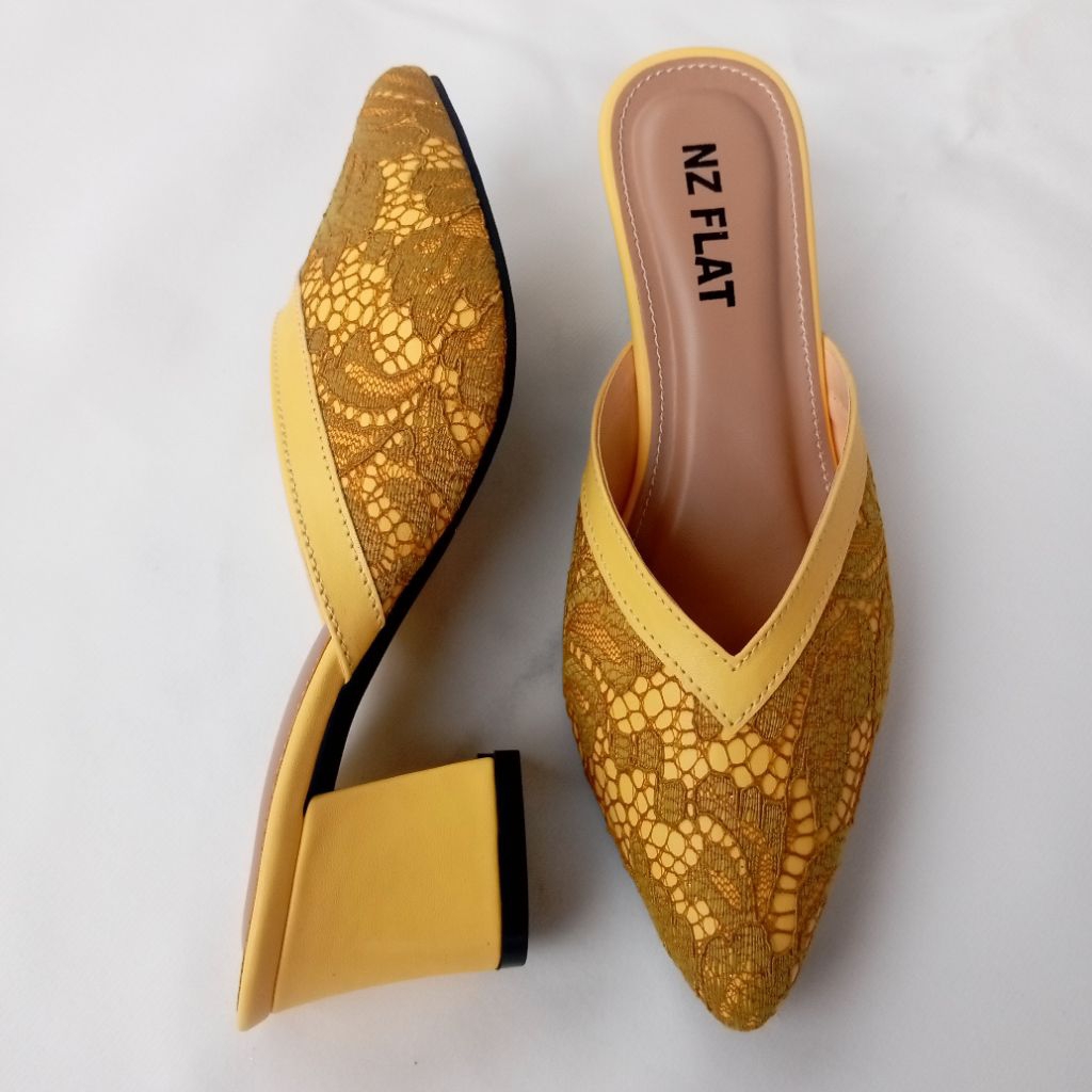 Sepatu heels brukat wedding pesta wanita 5cm/selop pesta kondangan