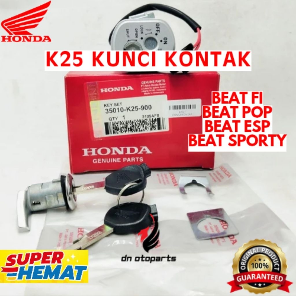 KUNCI KONTAK ORIGINAL HONDA KODE K25, KUNCI KONTAK BEAT FI, KUNCI KONTAK BEAT POP, KUNCI KONTAK BEAT