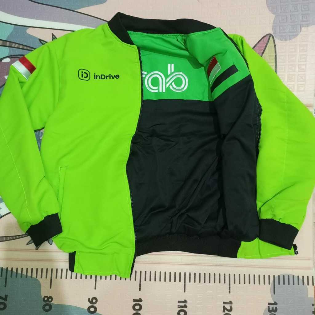 JAKET INDRVE BOLAK BALIK GRAB SETENGAH HITAM TERLARIS