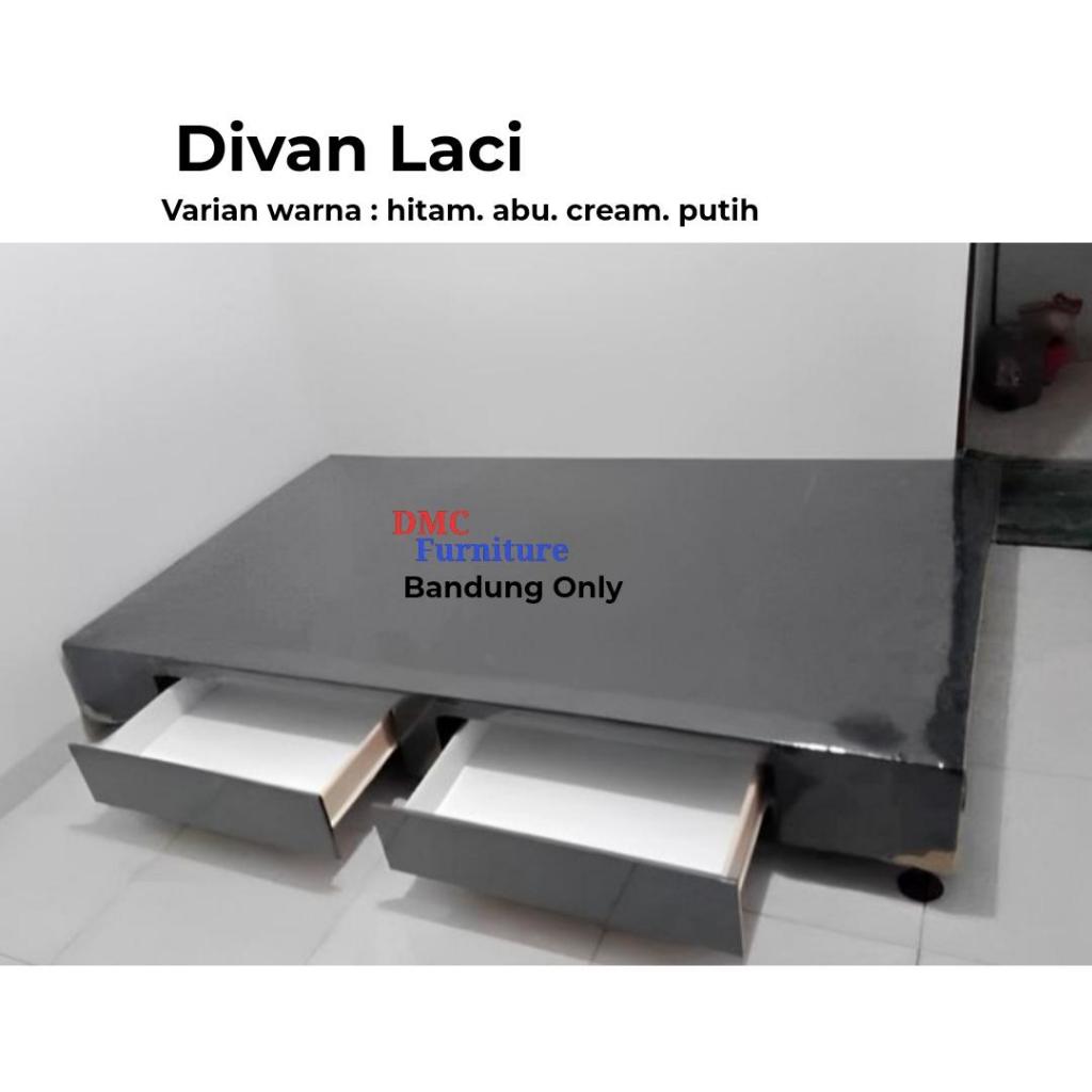 Divan Laci / Dipan Springbed Laci  Tanpa sandaran 160x200 Garansi
