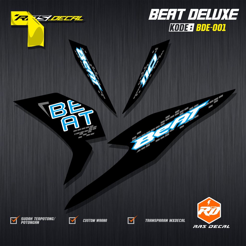 Striping Transparan Honda Beat Deluxe 2020 - Striping Transparan UV Maxdecal Beat Deluxe