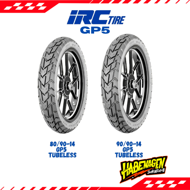 Ban Luar Matic Semi Trail Beat Scoopy Vario X Ride Mio Nex Irc Gp 5 80/90-14 90/90 Ring 14 Tubeless