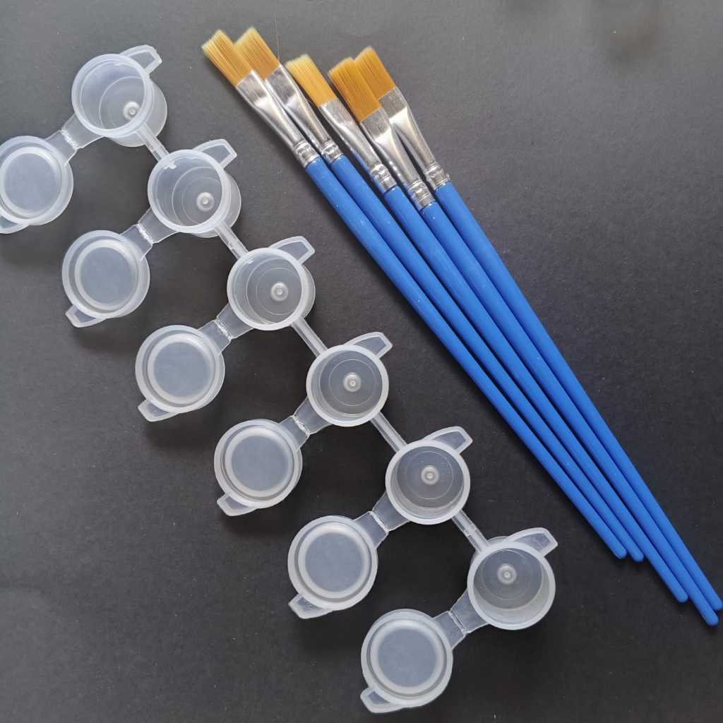 1 SET Alat Lukis Cat|Kuas pot lukis 3ml|Empty Pot Lukis|3ml Pot Cat Plastik Renteng - MURAH