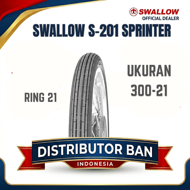 BAN MOTOR SWALLOW S-201 A SPRINTER | 300-21 | RING 21 TUBETYPE (NON TUBELESS)