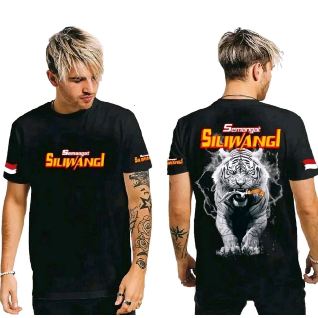 Kaos Viral Semangat Siliwangi Desain Harimau Putih Tshirt Viral Bahan Katun