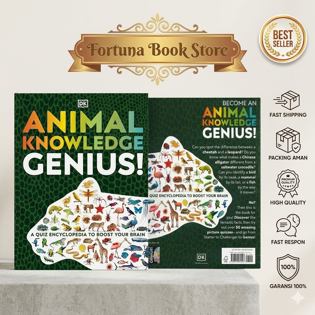 BUKU DK ANIMAL KNOWLEDGE GENIUS - ENSIKLOPEDIA KUIS HEWAN TERLENGKAP & SERU