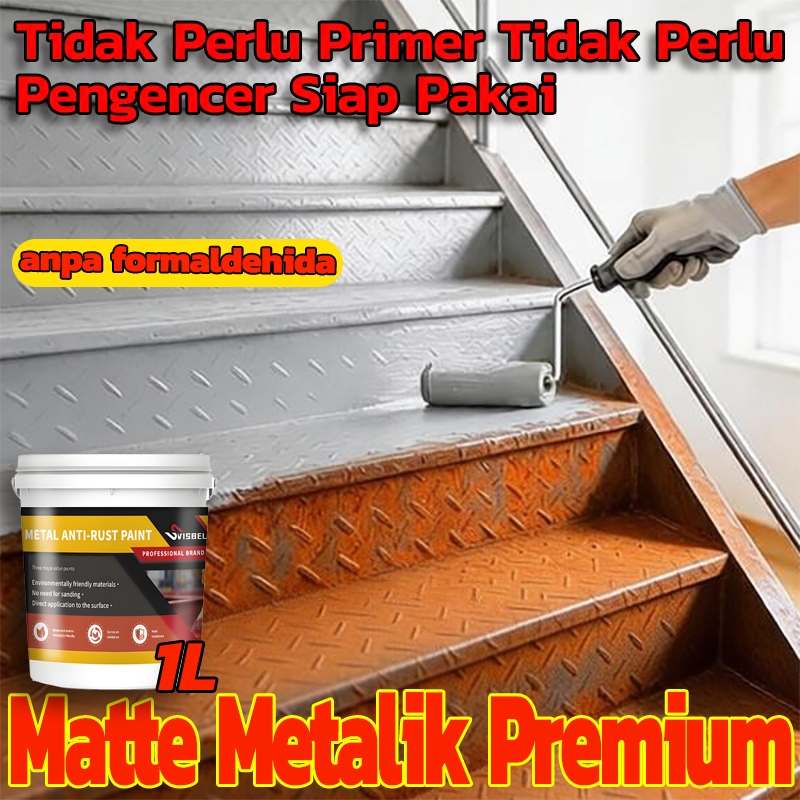 Cat Multifungsi Cat Besi dan Kayu Anti Karat 1L - Cepat Kering 6 Jam, Tidak Perlu Digiling, Untuk Pa