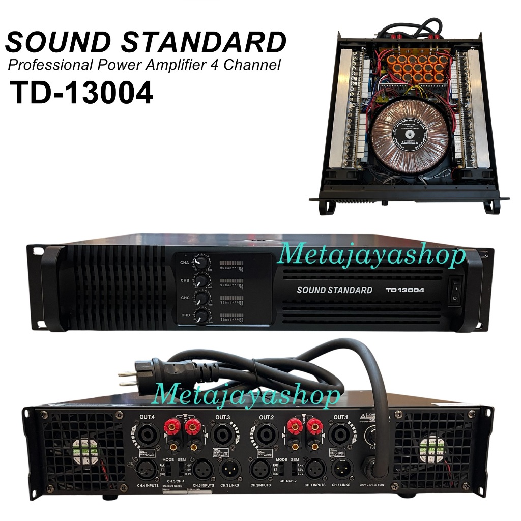 Power Amplifier Soundstandard TD13004 Power 4 Channel Class H