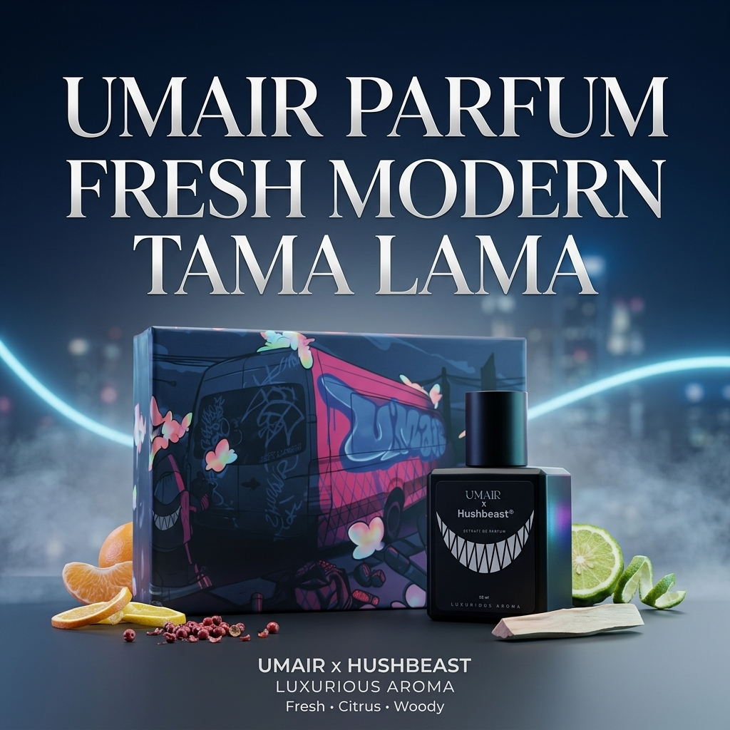 Umair Parfum Pria Fresh Modern Tahan Lama – Umair x Hushbeast Extrait De Parfum 30ml Aroma Citrus Wo