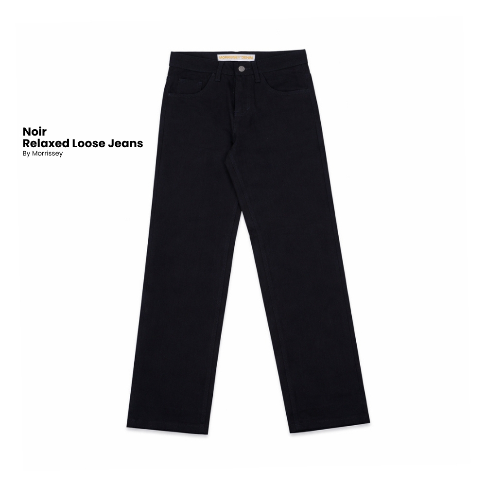 Morrissey - Celana Jeans Pria Noir Loose Denim Warna Biru Tua