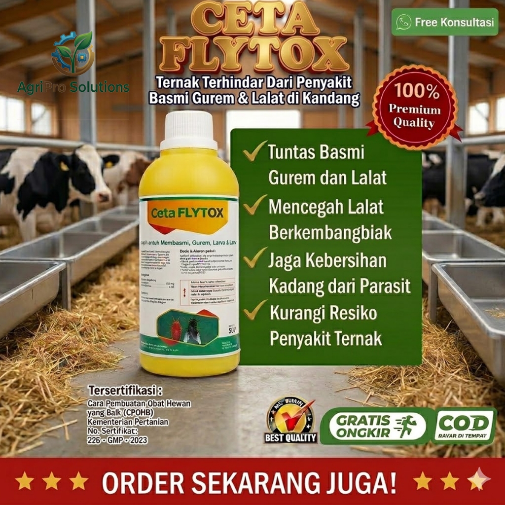 CETA FLYTOX 500ML CETA Obat Lalat Kandang Ayam Broiler Petelur Bebek Puyuh Ampuh Original Best Selle