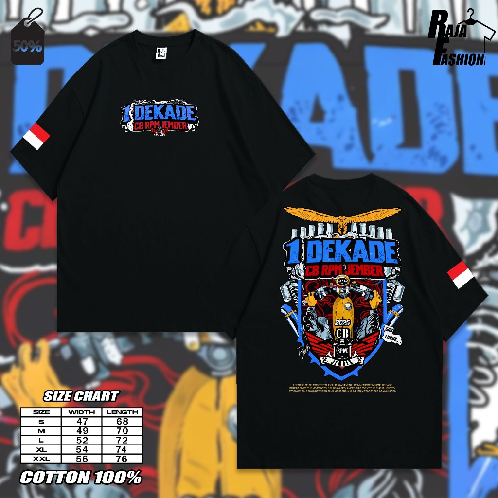 KAOS 1 DEKADE CB RPM JEMBER T-SHIRT SATU DEKADE CB RPM JEMBER