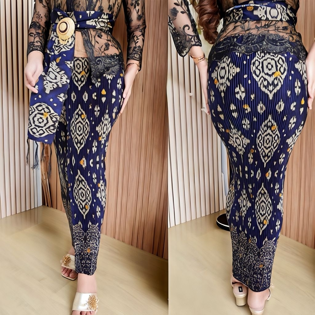 Kamen Jadi plisket Set selendang bawahan tradisional wanita setelan kebaya rok bali