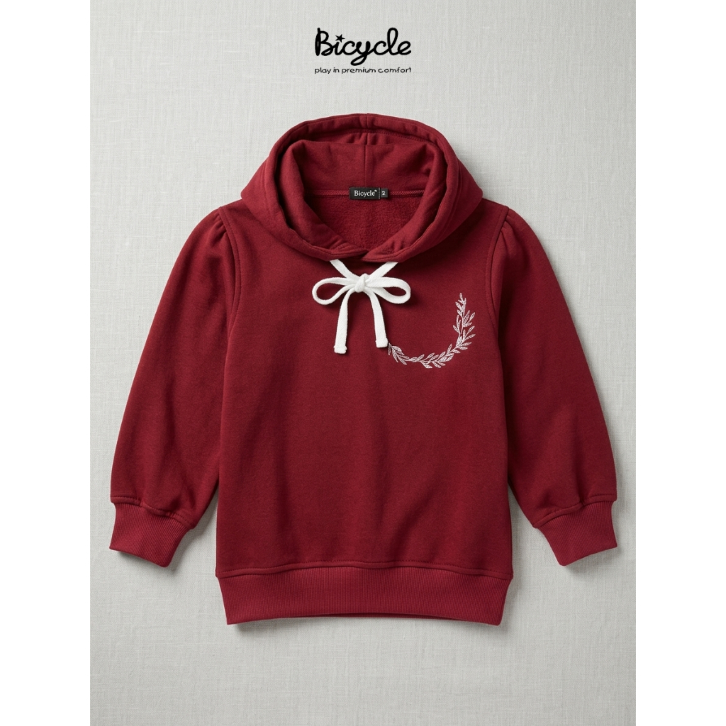 Bicyclekids Sweater Hoodie Anak Perempuan Lengan Panjang STUSSY Bahan Fleece Tebal & Lembut Ukuran 4