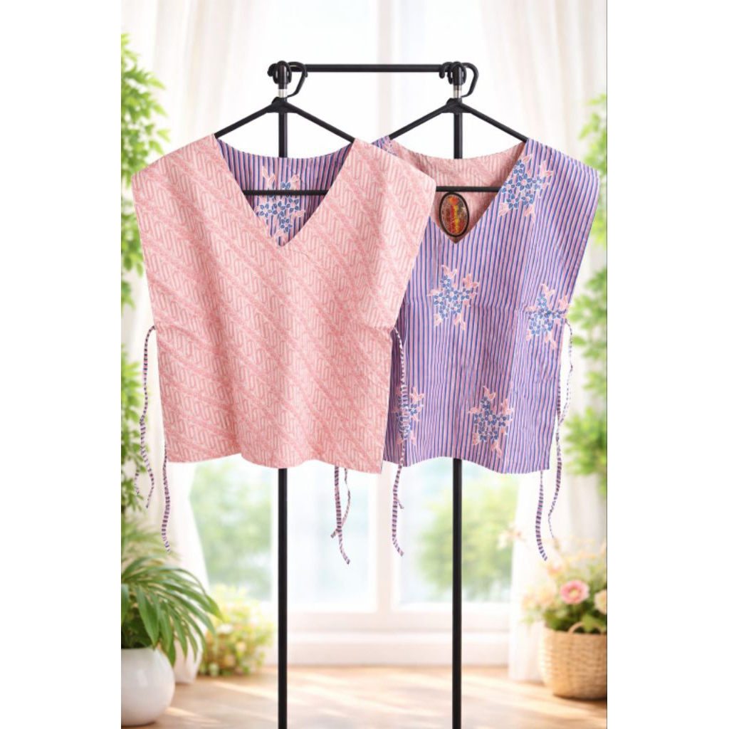 Vest batik Pink bolak balik
