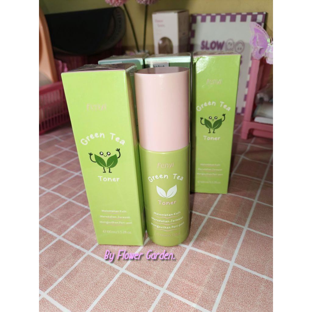 Fenyi toner spray green tea 100ml. (Free madame gie sheet mask)