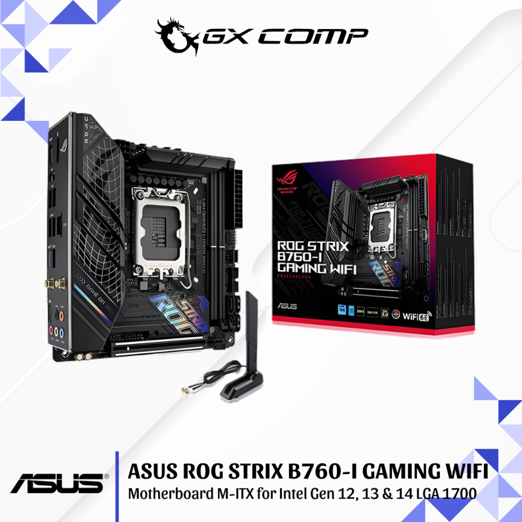 ASUS ROG STRIX B760-I GAMING WIFI Motherboard M-ITX for Intel Gen 12, 13 & 14 LGA 1700 | Mobo Mini I