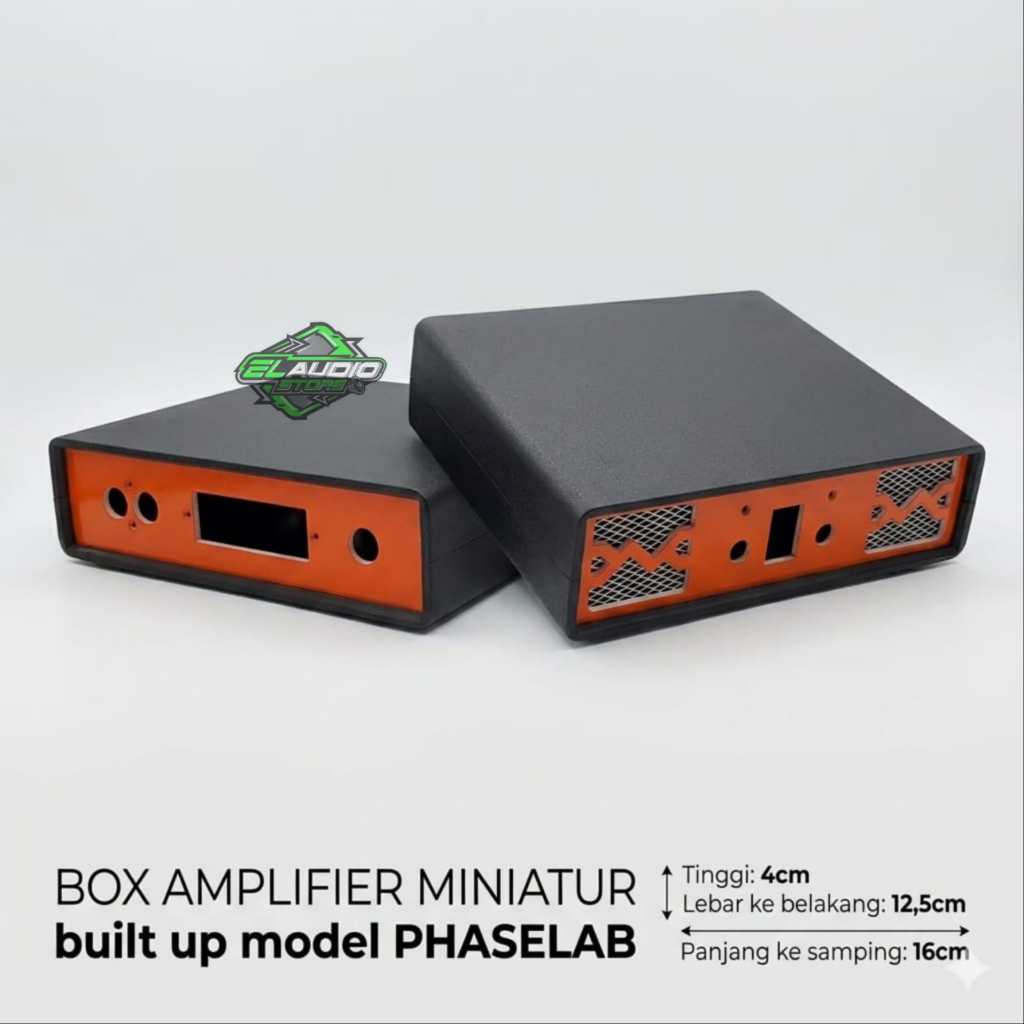 Bok Miniatur Built-up / Box Power Amplifier Mini Model PHASELAB / Bok X8 Bahan Plastik Tebal