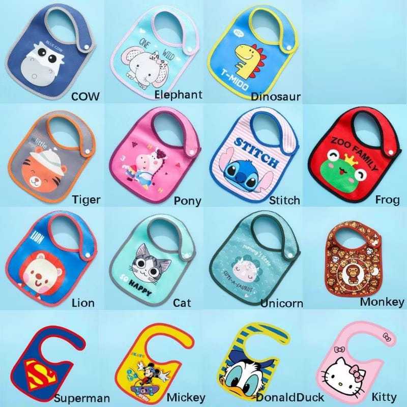 Slaber Baby Celemek Bayi Anti Air Celemek Makan Bayi Celemek Bayi Kartun
