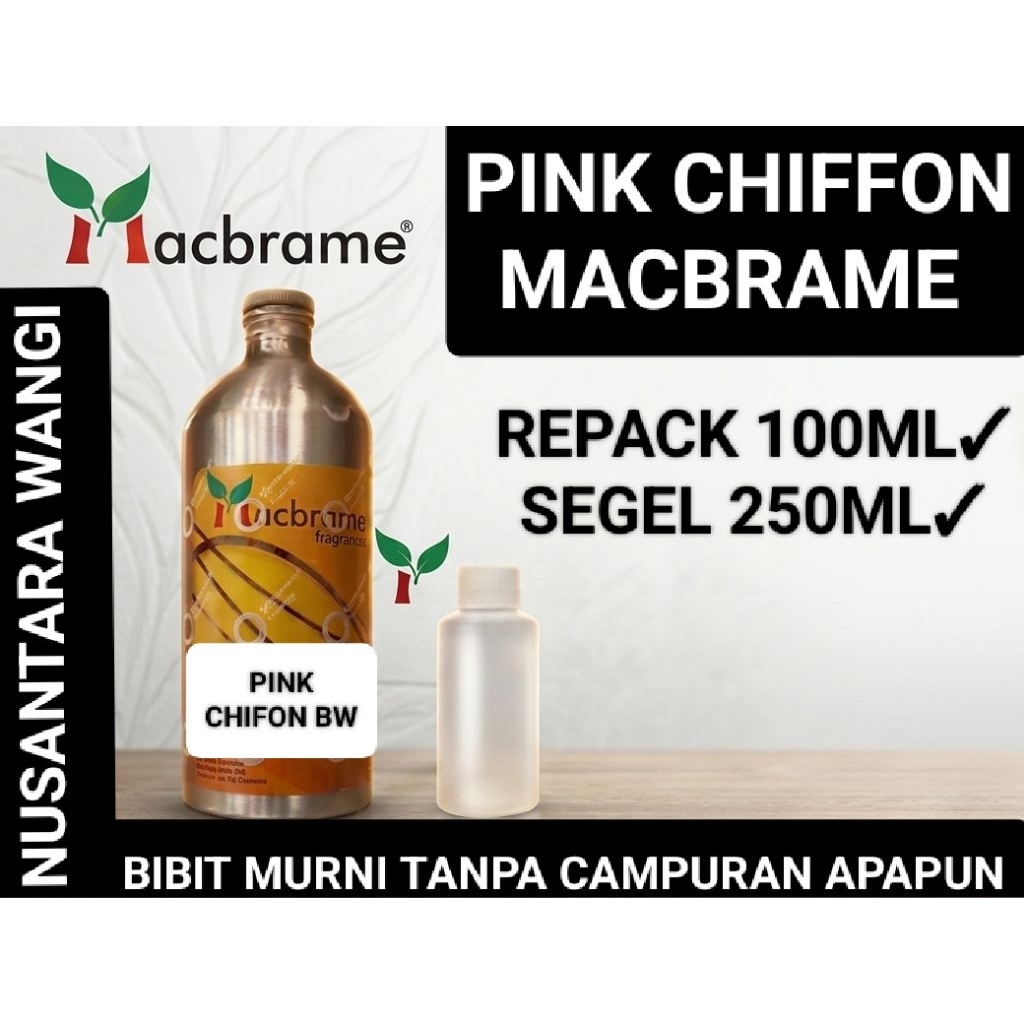 PINK CHIFFON BW MACBRAME SEGEL 250ML & REPACK 100ML / BIBIT PARFUME MURNI AROMA PINK CHIFFON MACBRAM