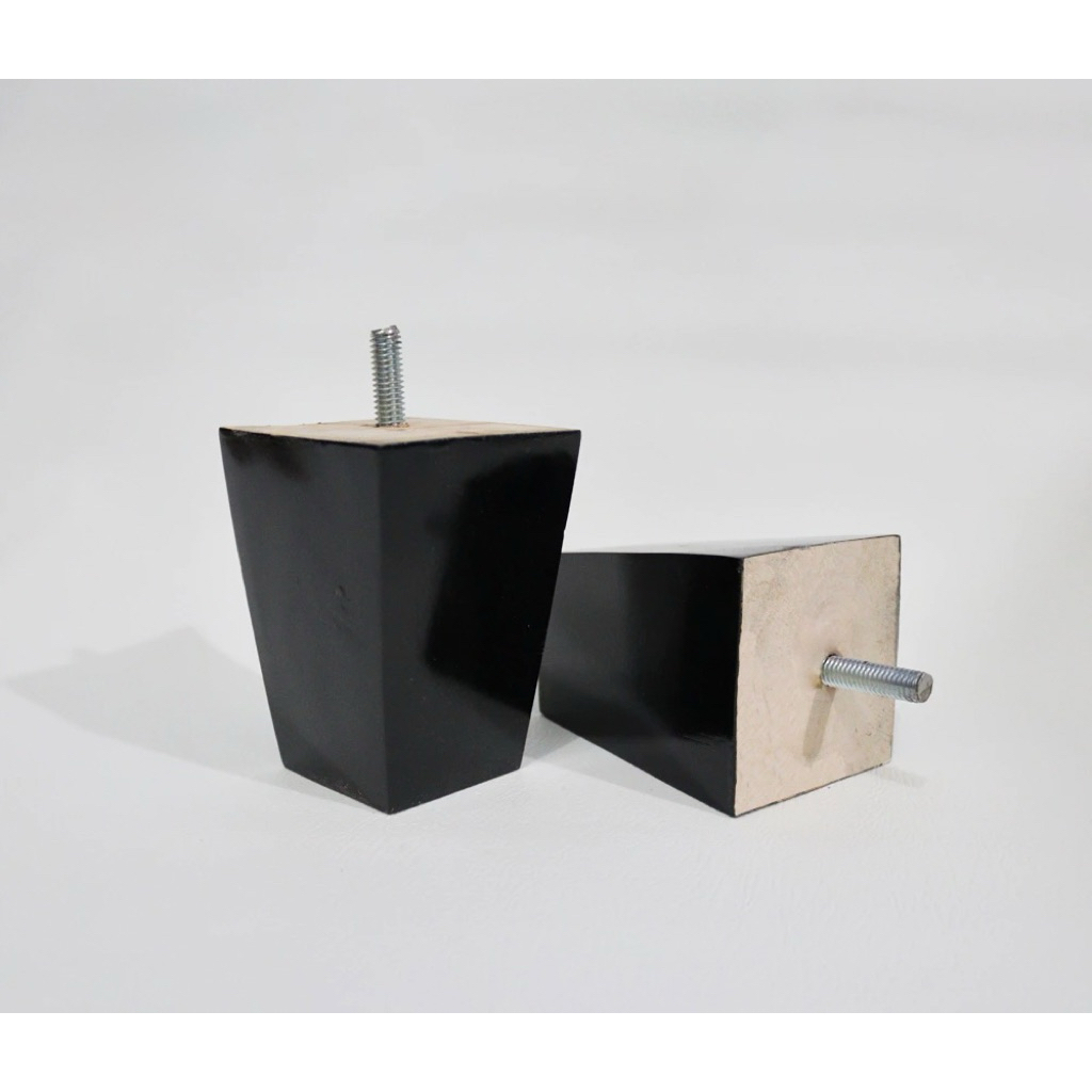 KAKI KAYU PIRAMID DIVAN/SOFA WARNA HITAM BAUT 10 cm