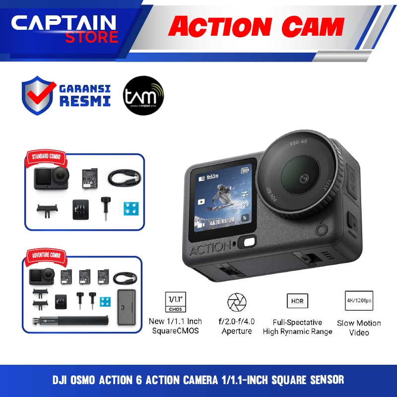 DJI Osmo Action 6 Action Camera 1/1.1-Inch Square Sensor - DJI Osmo Action 6