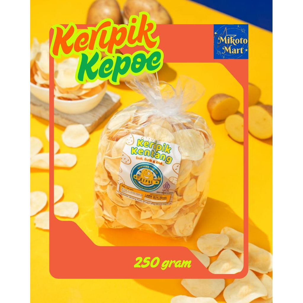 Keripik Kentang Bandung KEPOE 250 gram, keripik kentang putih