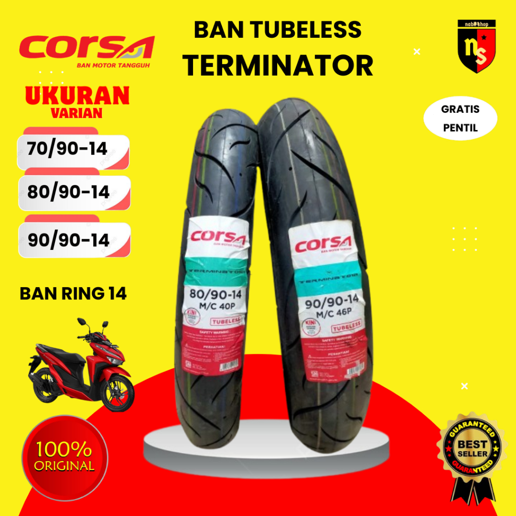 Ban Corsa Ring 14 Matic Corsa Terminator Ban Donat Free Pentil Tubeless