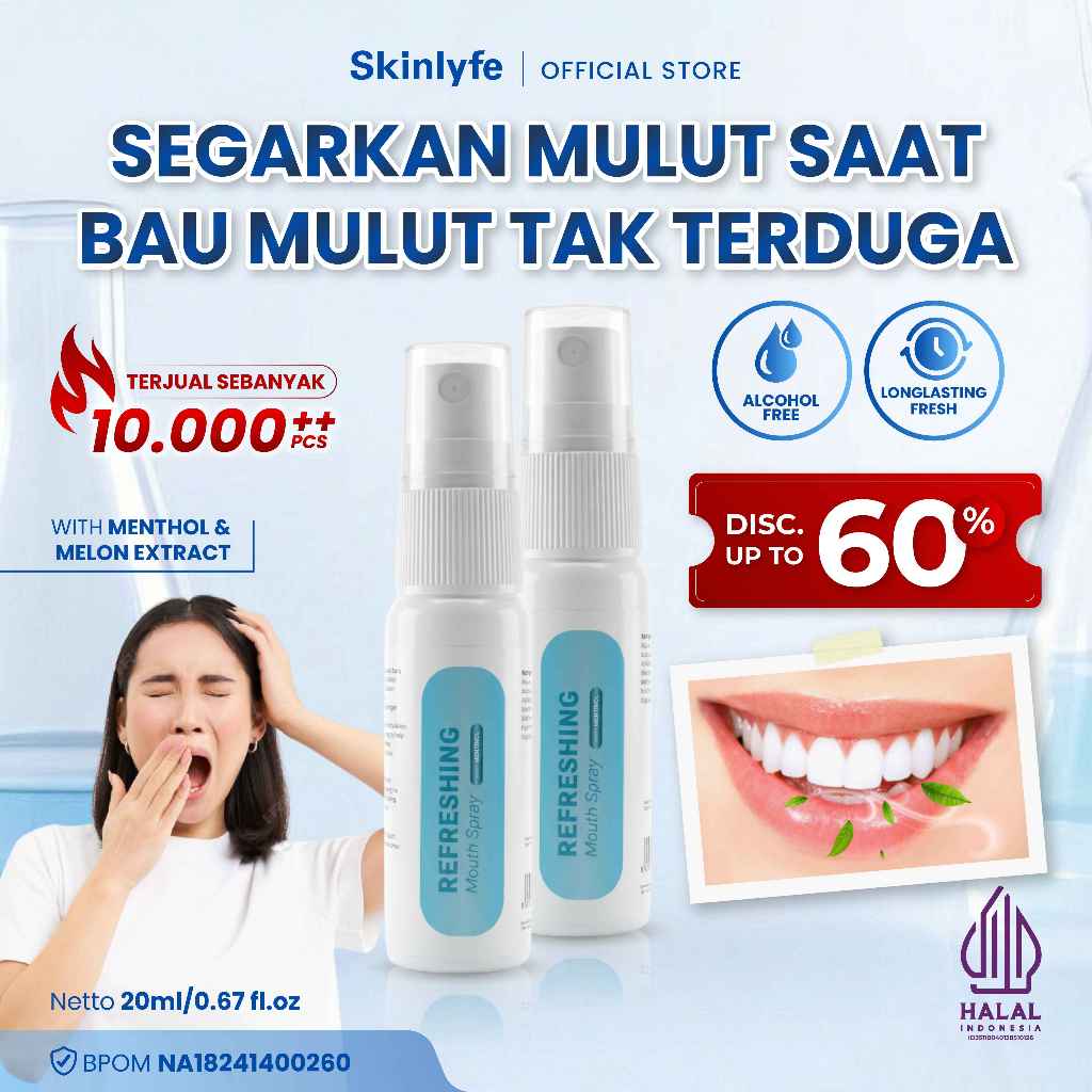 Skinlyfe Bundling Mouth Spray Pengharum Mulut Penghilang Bau Mulut Obat Mulut Bau Pemutih Gigi BPOM