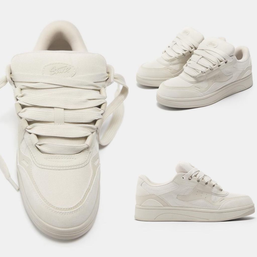 PULL&BEAR SEPATU SNEAKERS KETS SKATER STWD OFF WHITE BARU ASLO ORIGINAL