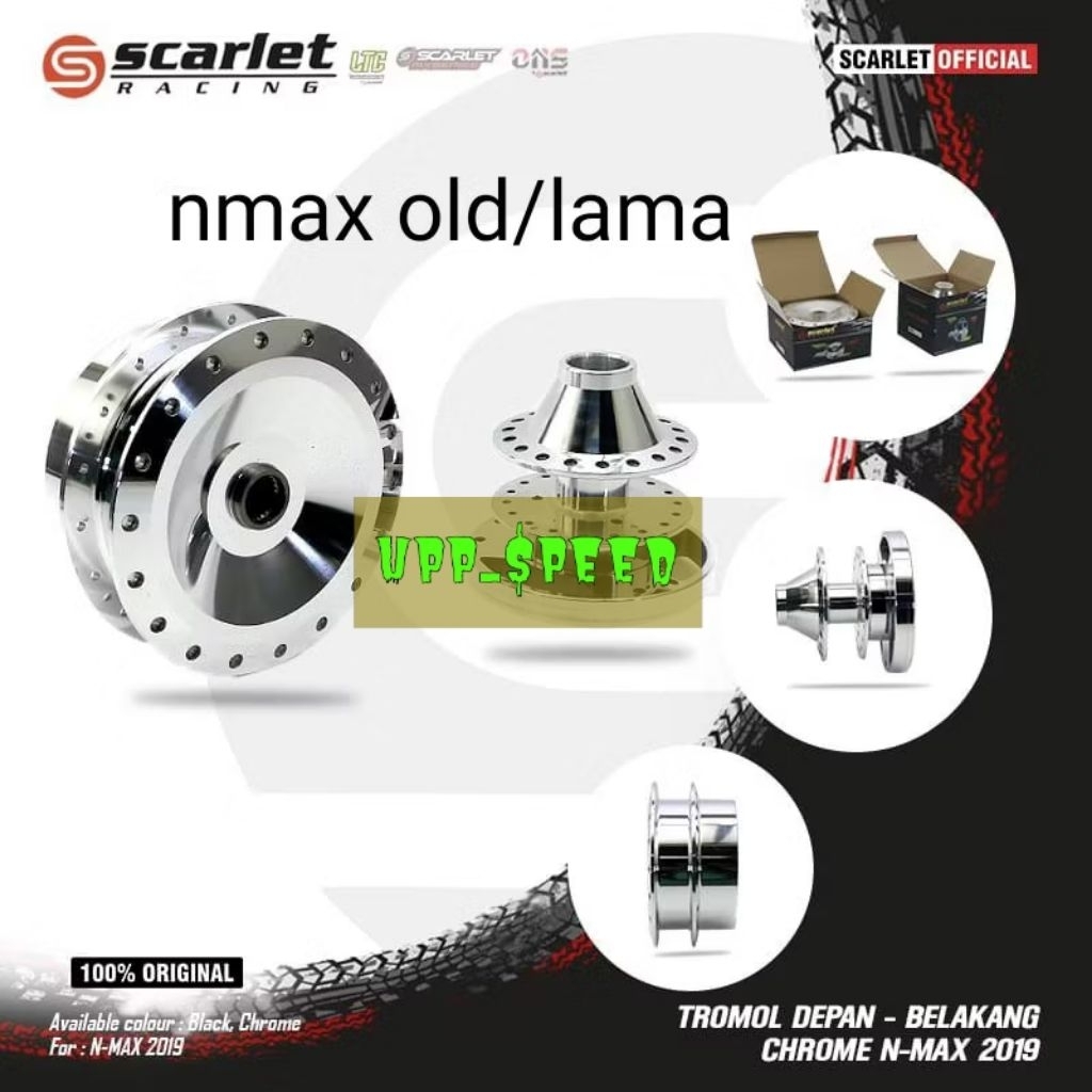TROMOL SCARLET  CHROME YAMAHA NMAX OLD / NEW