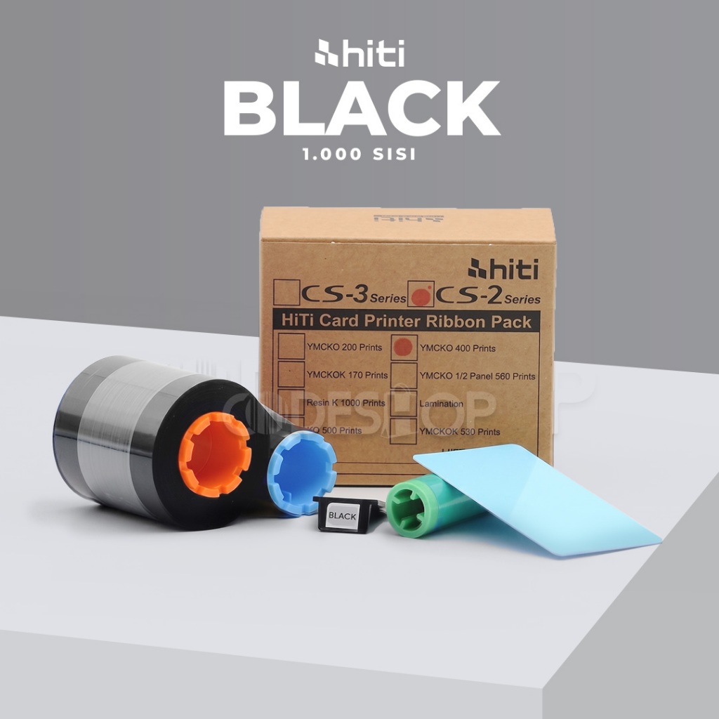 Ribbon Black HITI CS200E Resin K 1000 Prints Tinta Hitam