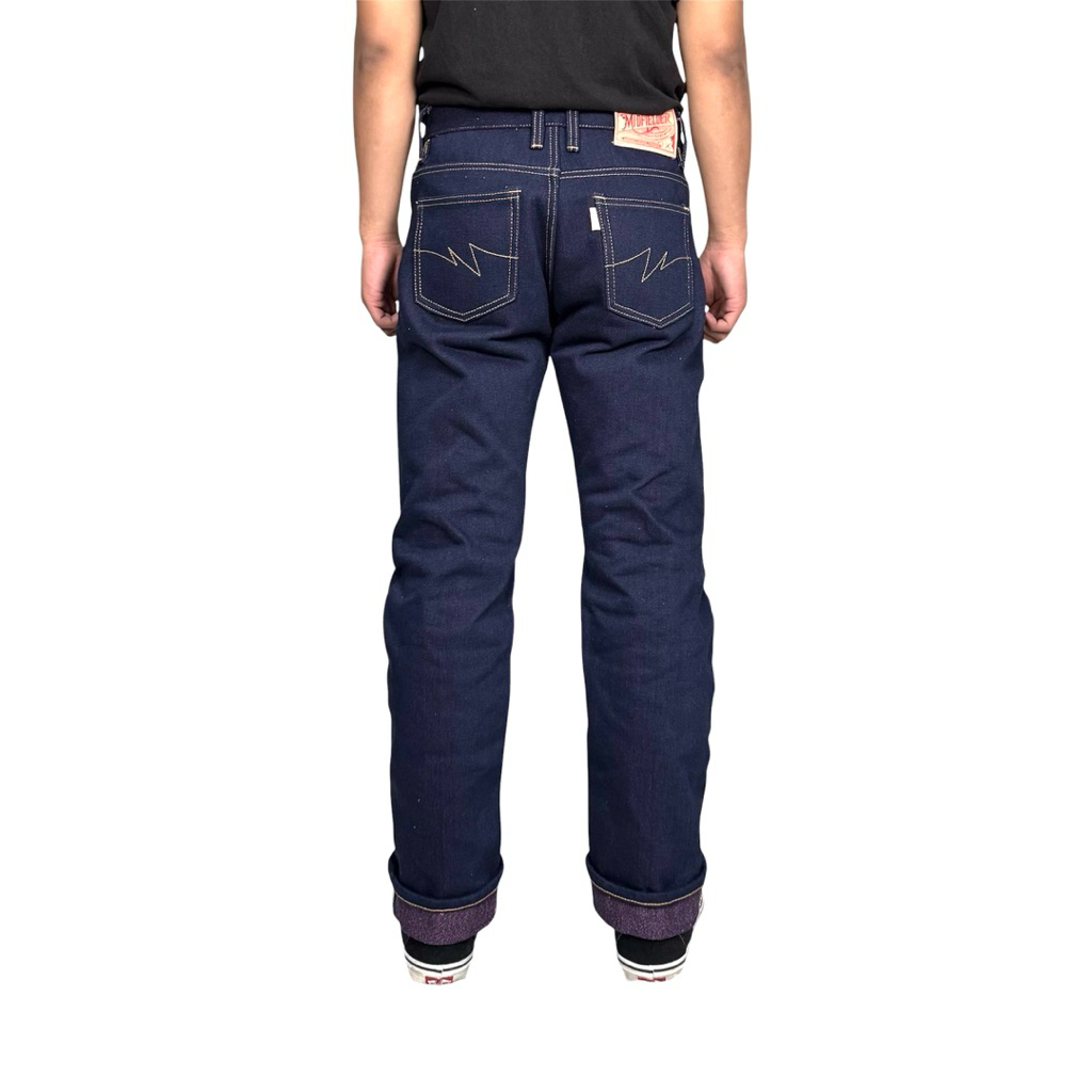 midfielderdenim - selvedge 20oz weft rainbow purple ropedyed indigo