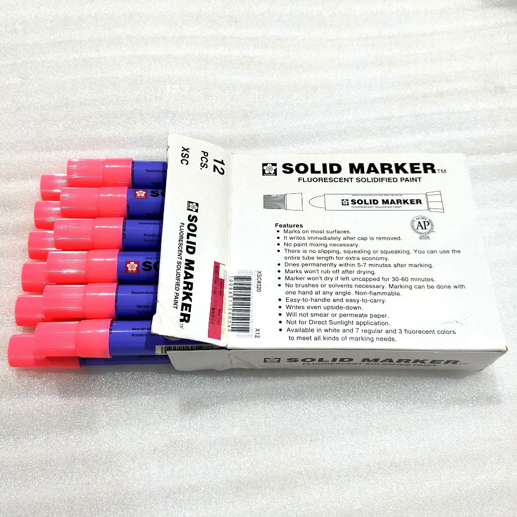 SAKURA XSC Solidifier Marker Fluorescent Pink / Spidol Permanen Solid Marker Fluo Pink ORIGINAL ( St