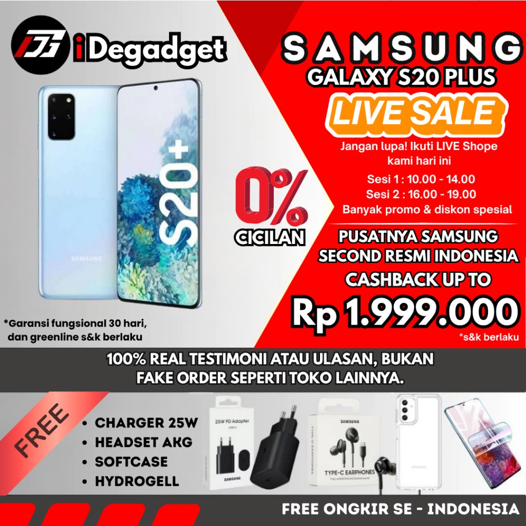 SEIN | Samsung Galaxy S20+ S20 Plus 8/128GB Second Original Resmi Indo