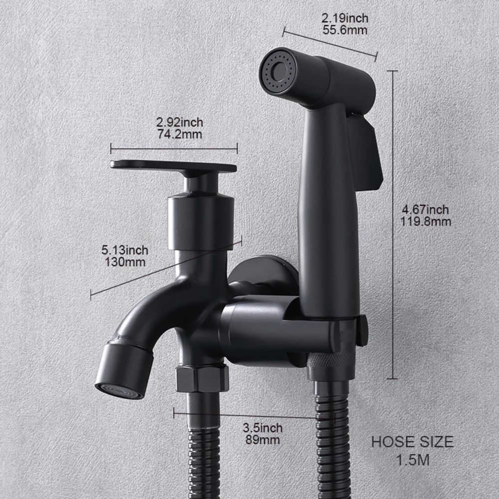 Jet Shower Set Selang Kloset Kran Cabang Kepala Bidet Toilet Set Stainless