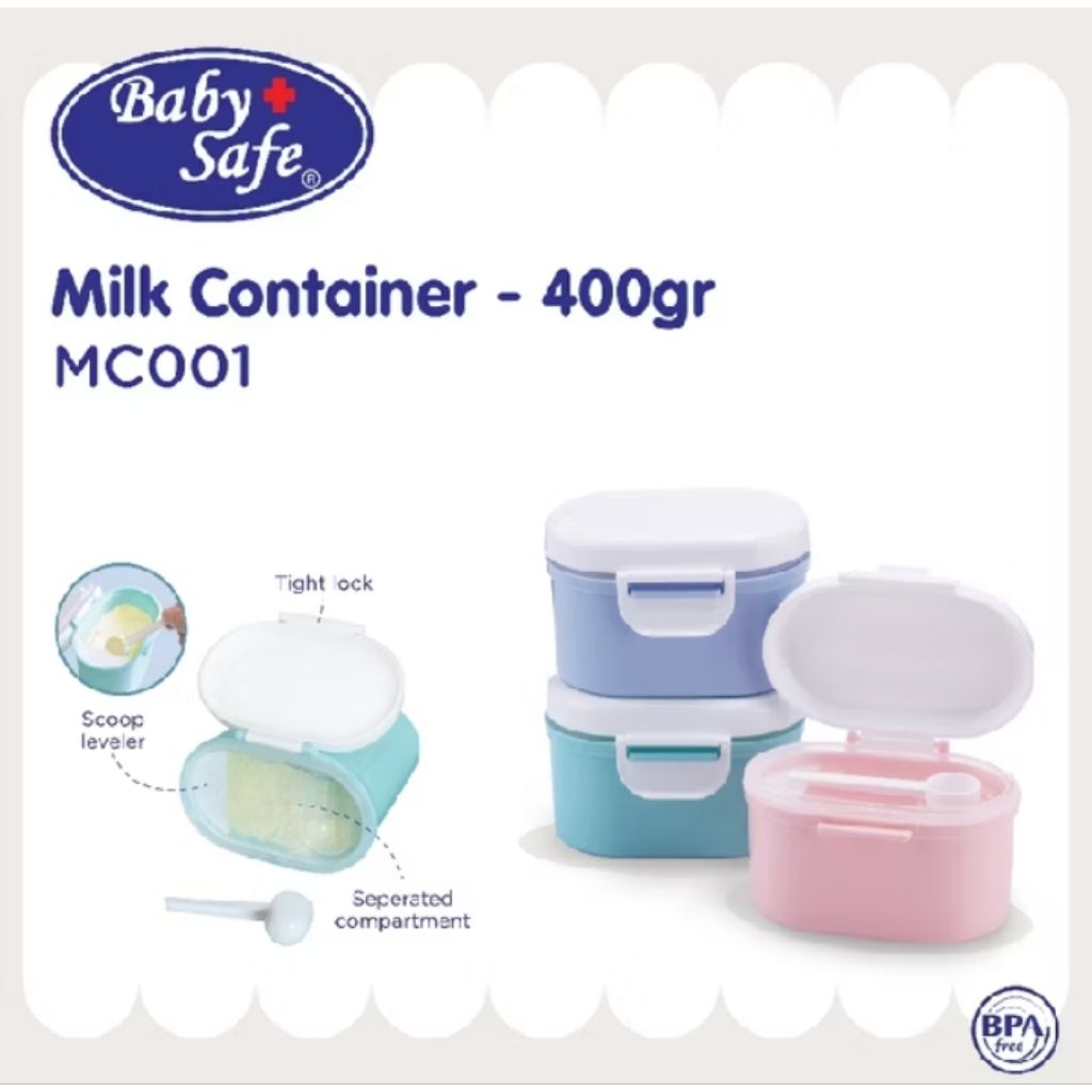 Baby Safe Wadah Penyimpanan Susu Formula 400ml | Toples Susu Formula | Kotak Susu Formula