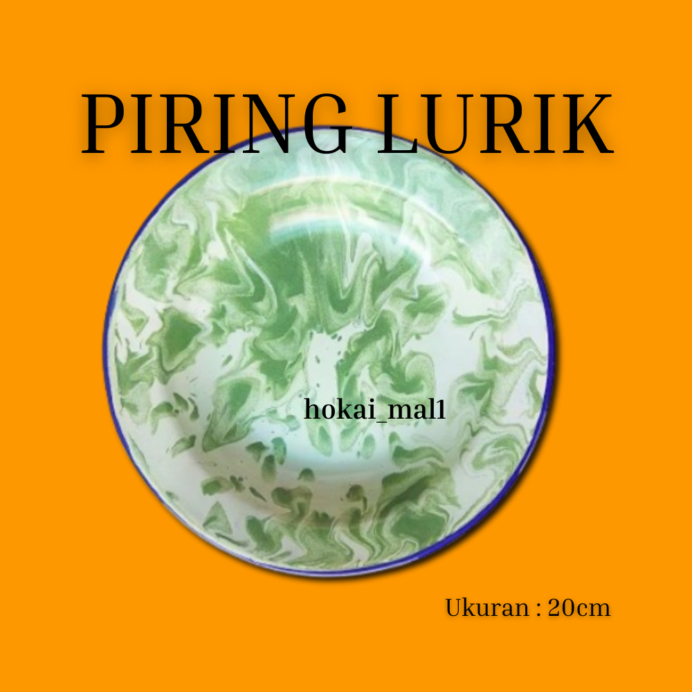 Piring Enamel Blirik Jadul / Piring Seng Enamel 22 cm