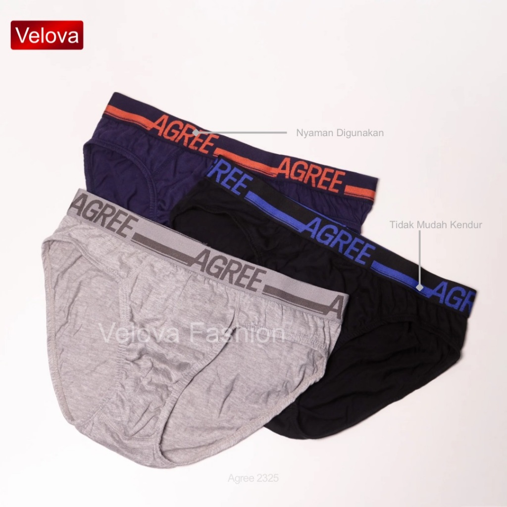 Velova | Agree Sport 2325 Celana Dalam Pria Karet Boxer | Size M - XXL Bahan Super Soft