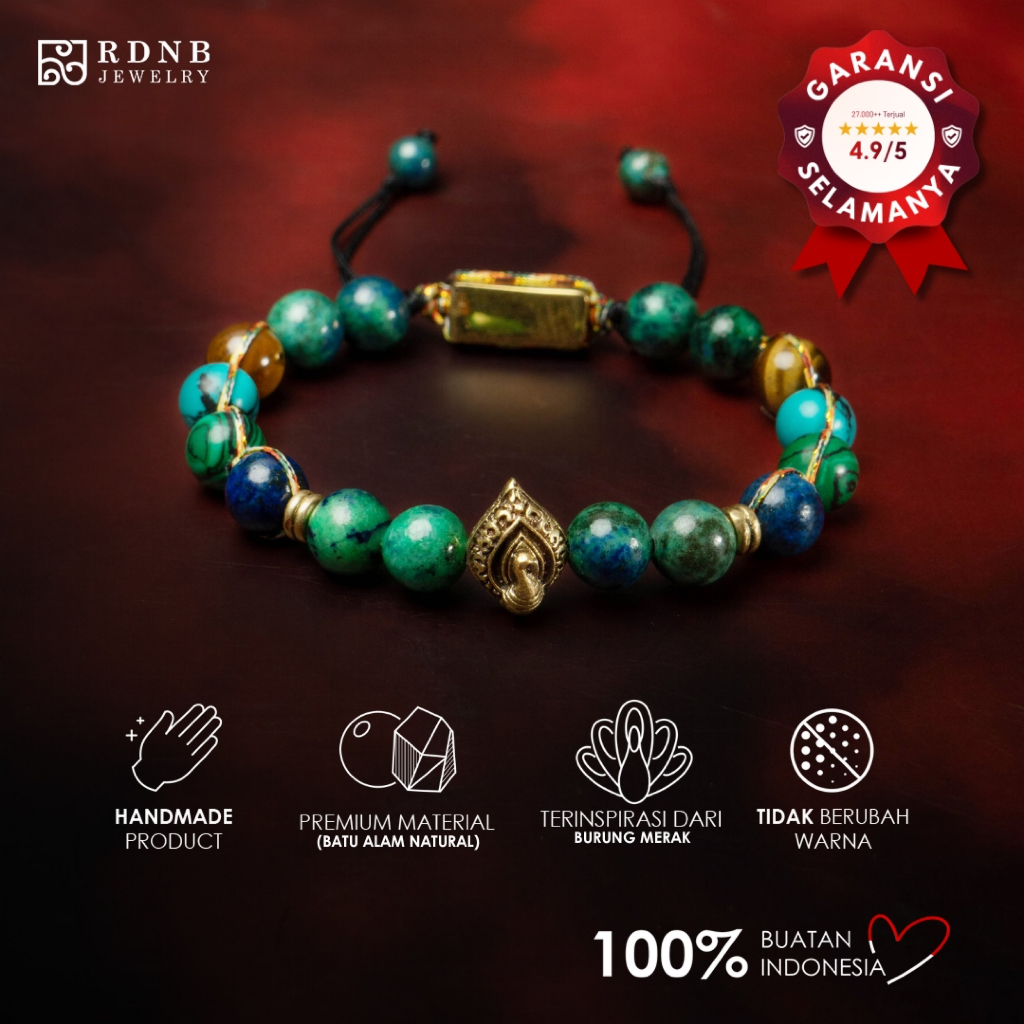 RDNB Jewelry - Merak Akasa Rejeki - Gelang Wanita/Pria - Batu Alam Natural - Gelang Casual Spiritual