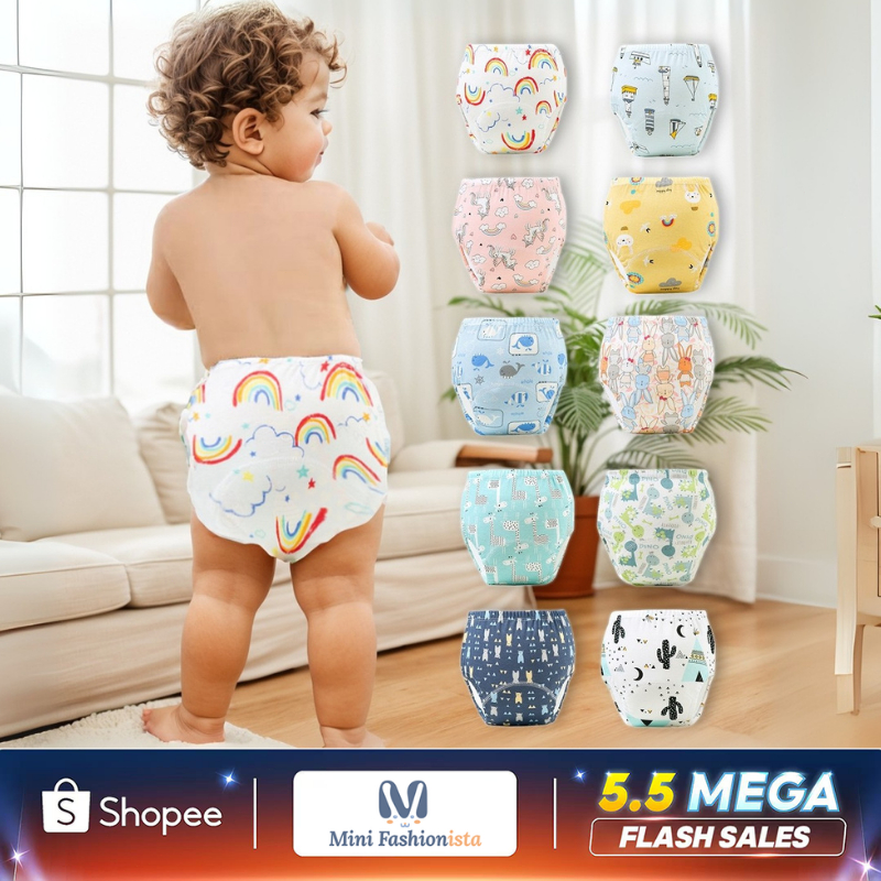 Training Pants Baby 6 Layer Celana Popok Bayi 6 Layer cuci ulang popok kain bayi clodi popok bayi c 