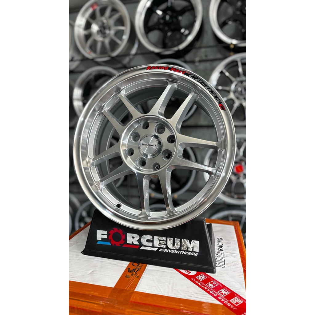 velg racinghart cp035 r15 full polish lebar 6,5 et40 kondisi baru