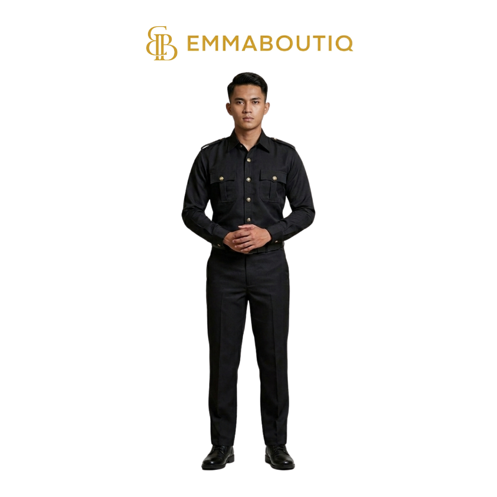 [ 1 Stel ] Seragam Safari Satpam Secrutiy Lengan Panjang / Baju Safari  Pria Pakaian dan Celana Satp