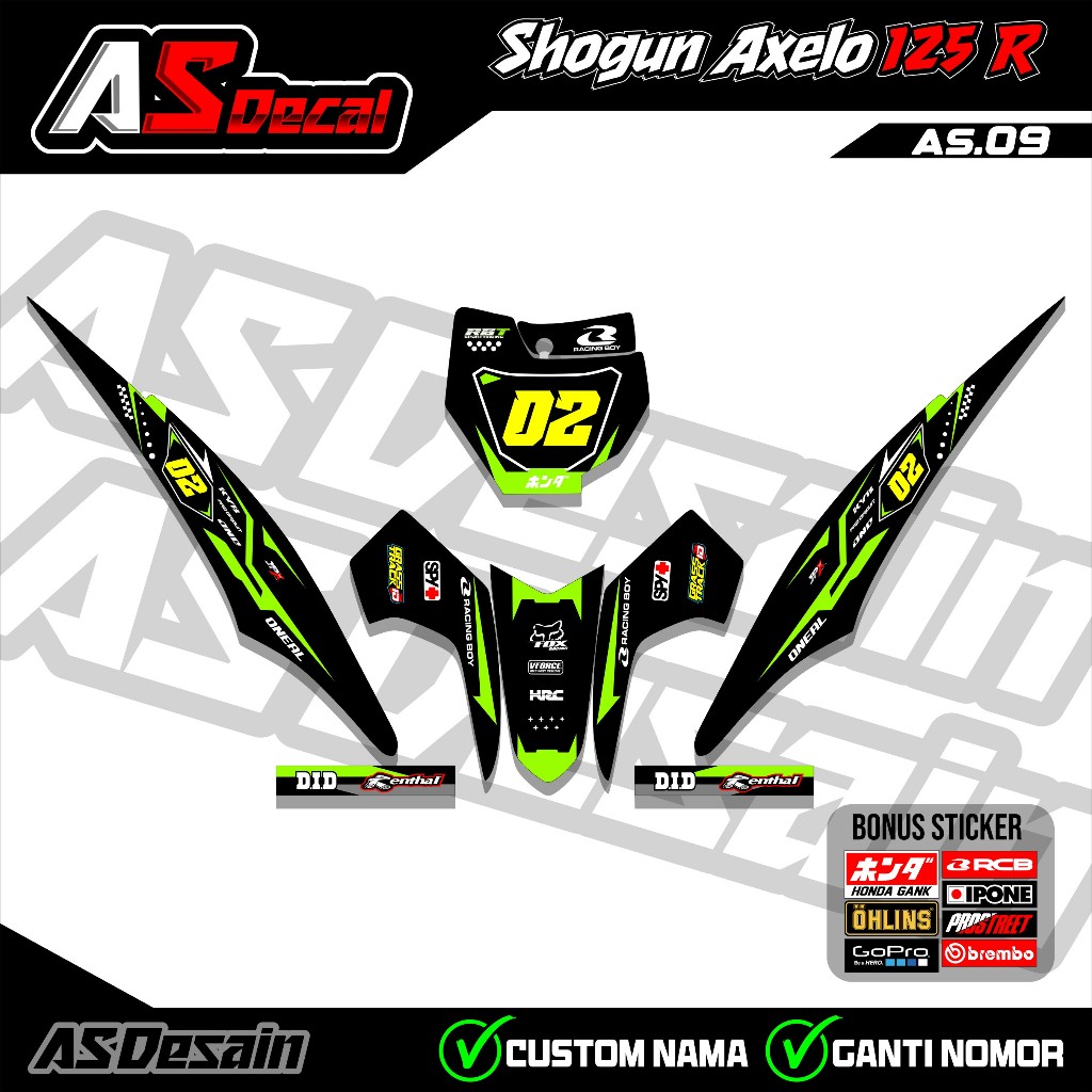 Stiker Striping Rbt Decal Motor Suzuki Shogun Axelo 125 R Variasi Rbt Bebek Modifikasi AS.09